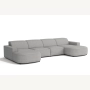 Olio Nobile Nowoczesna sofa w kształcie litery U Tkanina Raven 7